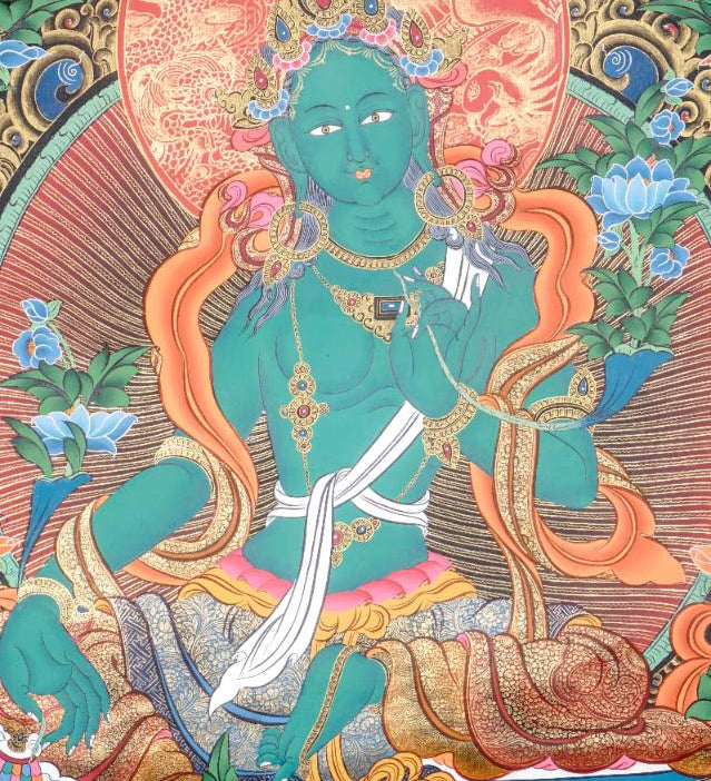 Green Tara Thangka - Tibetan Painting 