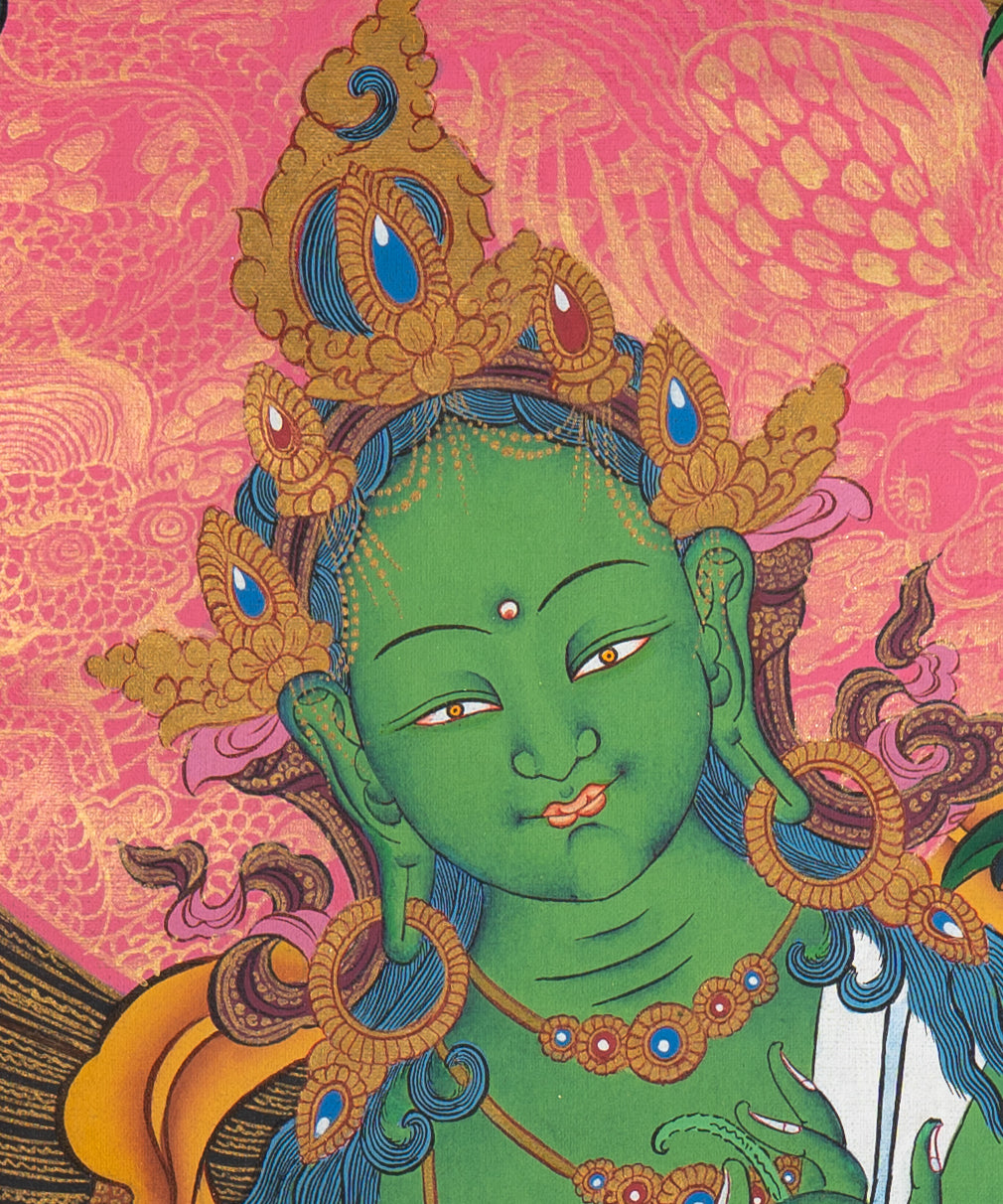Green Tara Thangka Painting