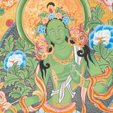 Premium Hand Art Green Tara Thangka Painting