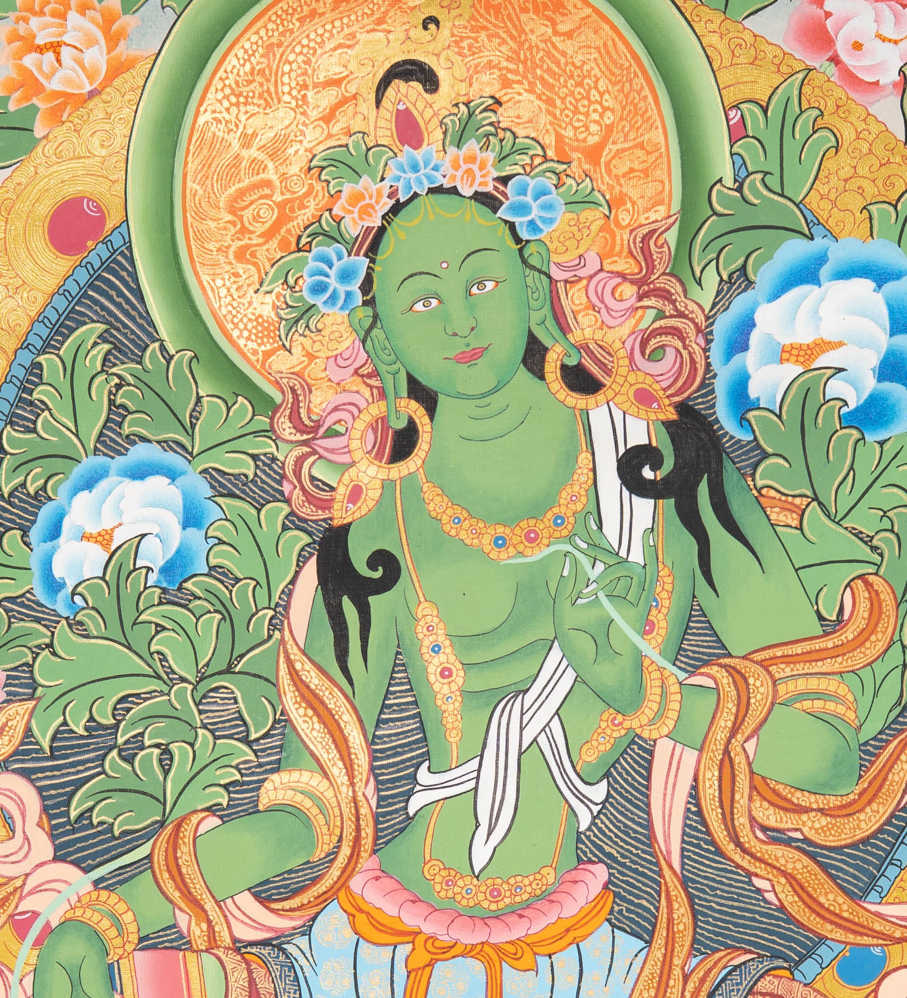 Sacred Green Tara Thangka Painting 
