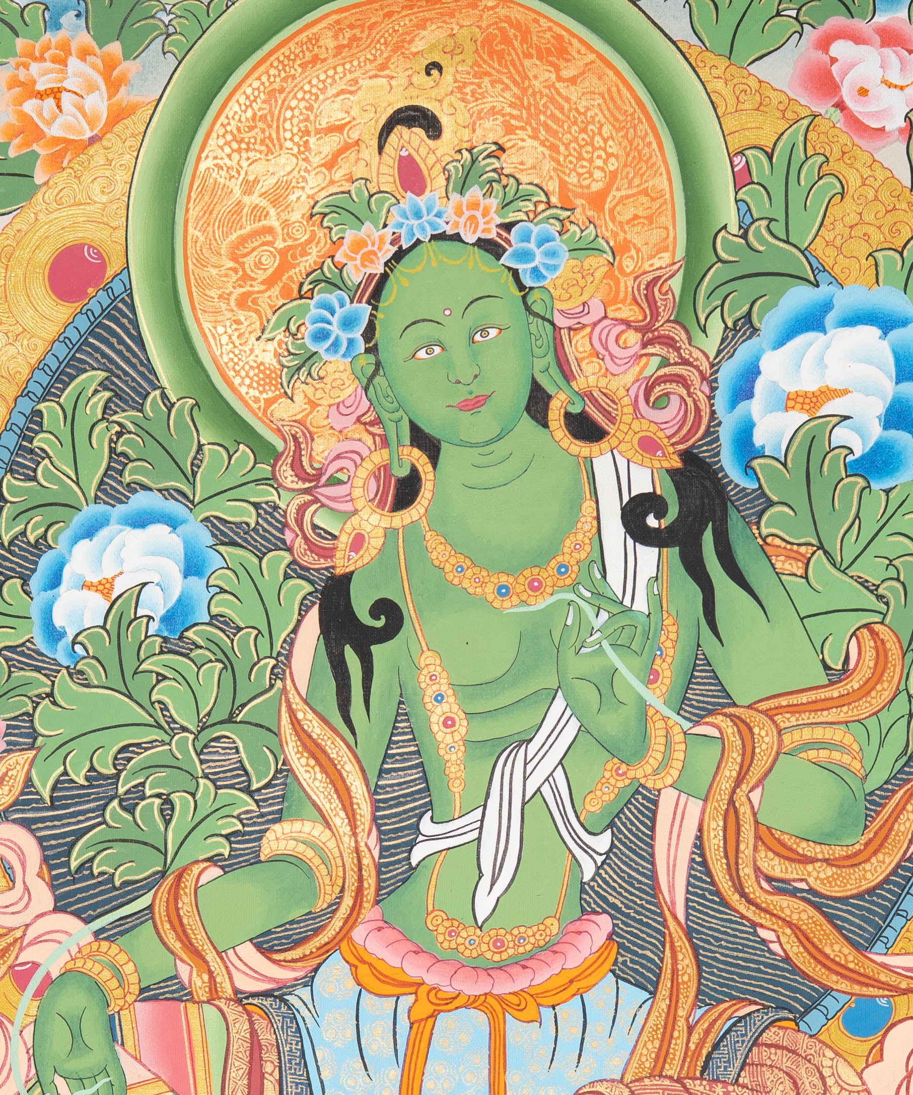 Sacred Green Tara Thangka Painting 