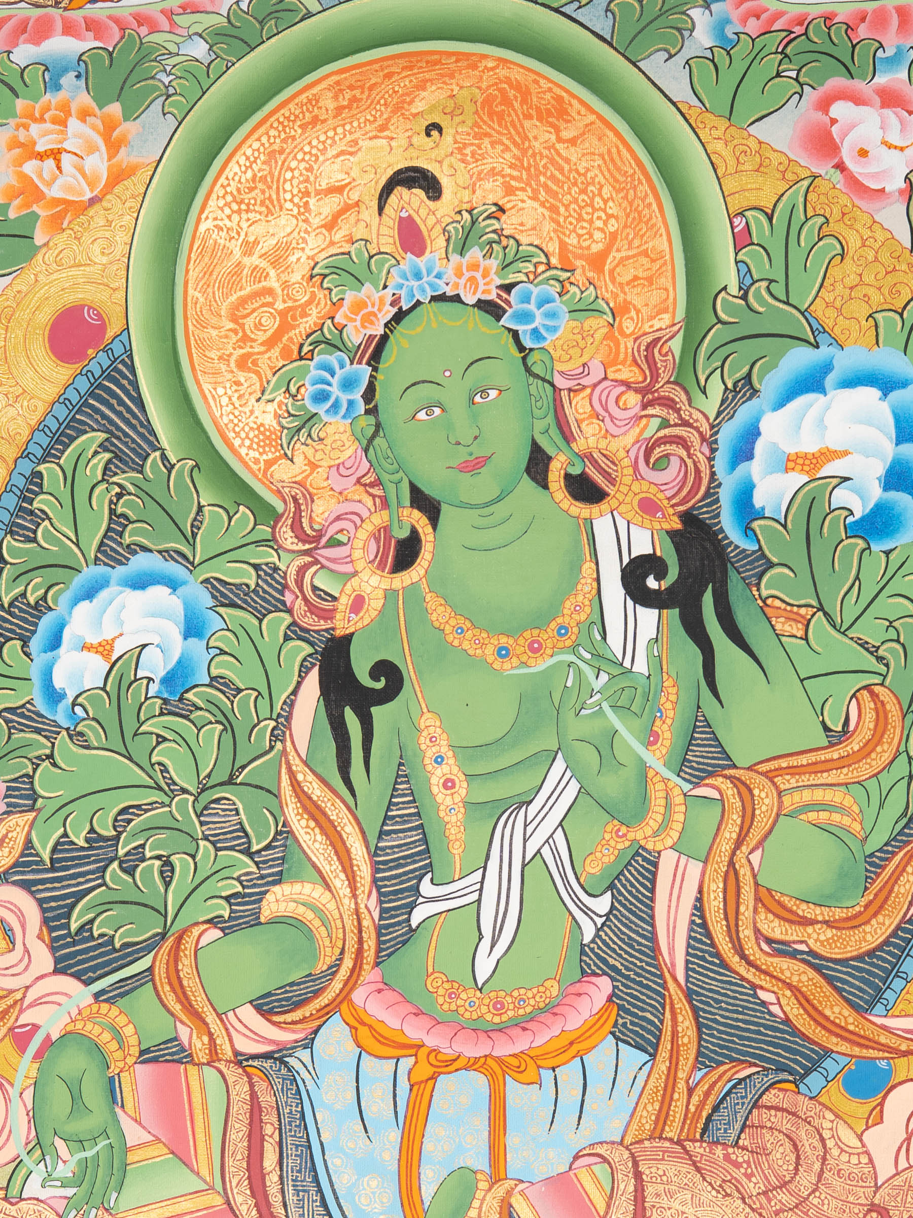 Sacred Green Tara Thangka Painting 