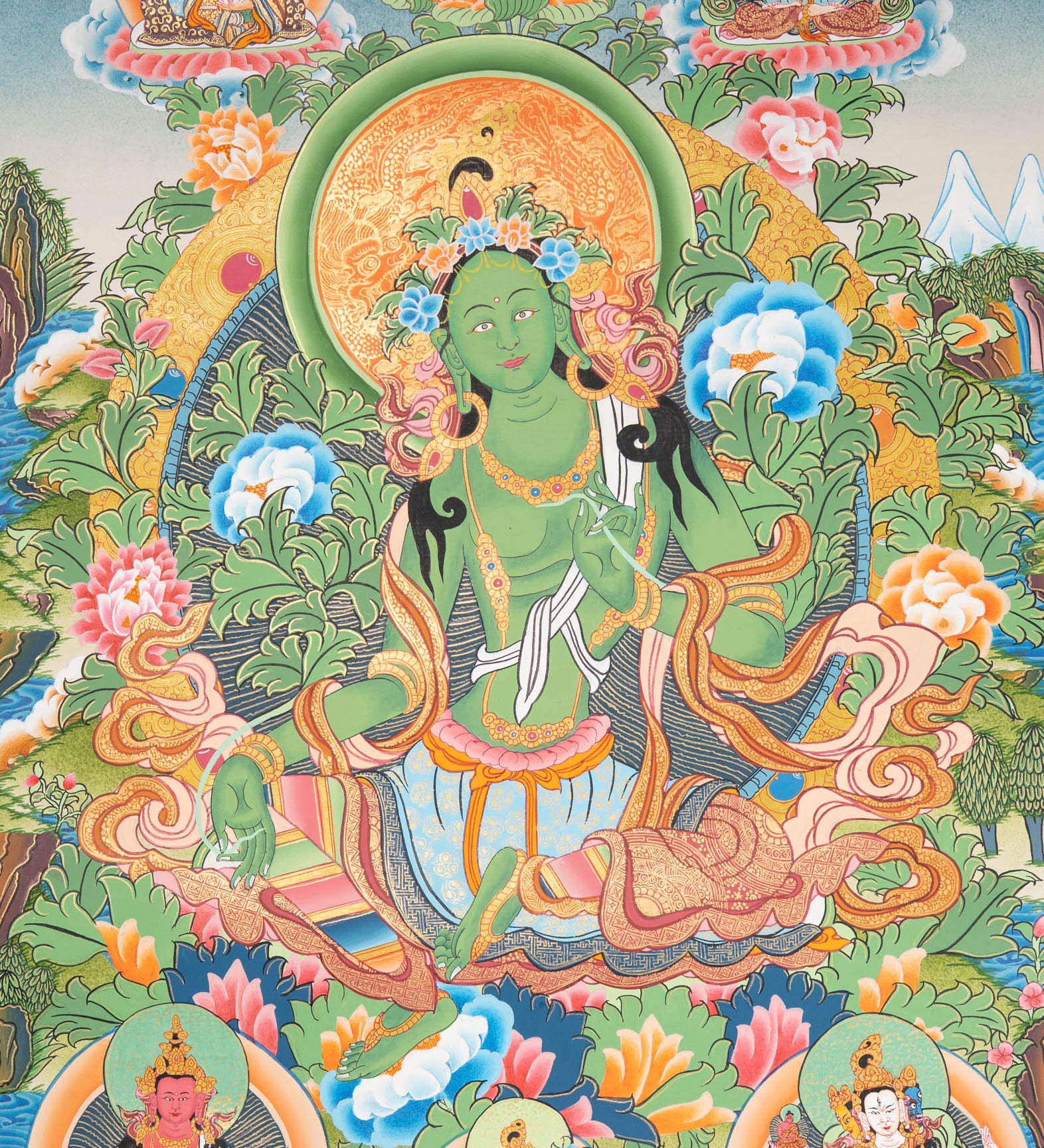 Sacred Green Tara Thangka Painting 