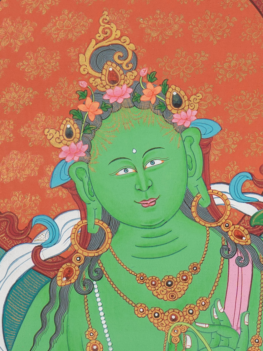 Green Tara Thangka Painting