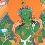 Green Tara Thangka Painting