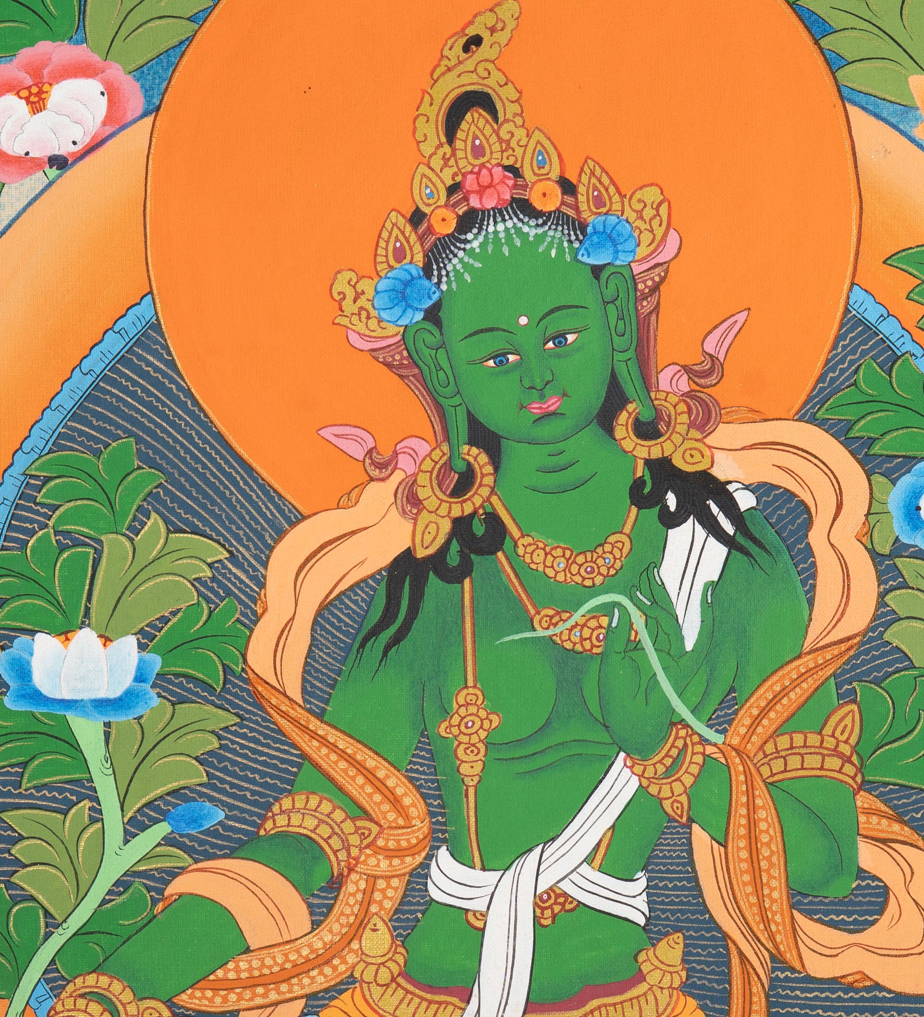 Green Tara Thangka Painting