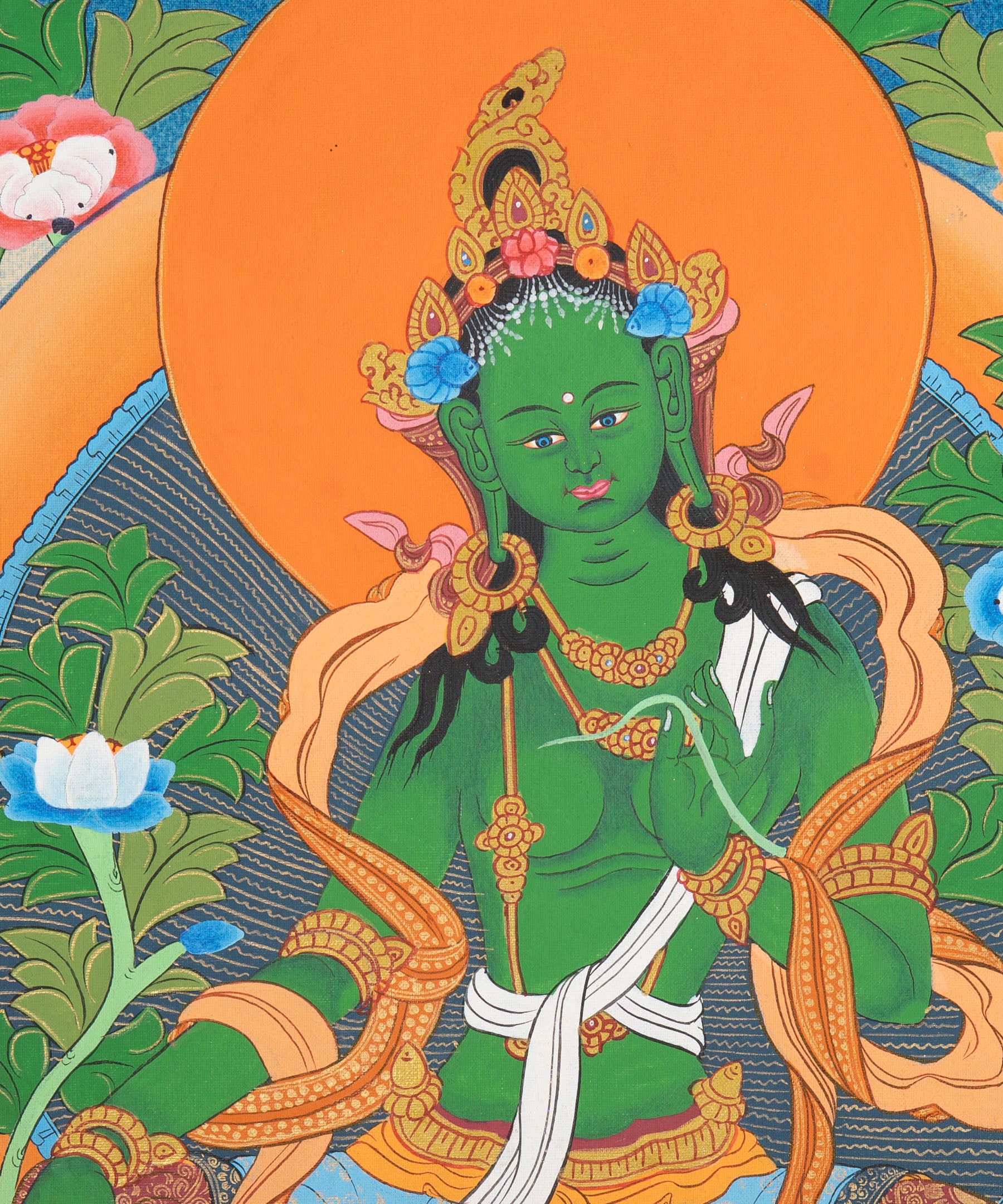 Green Tara Thangka Painting