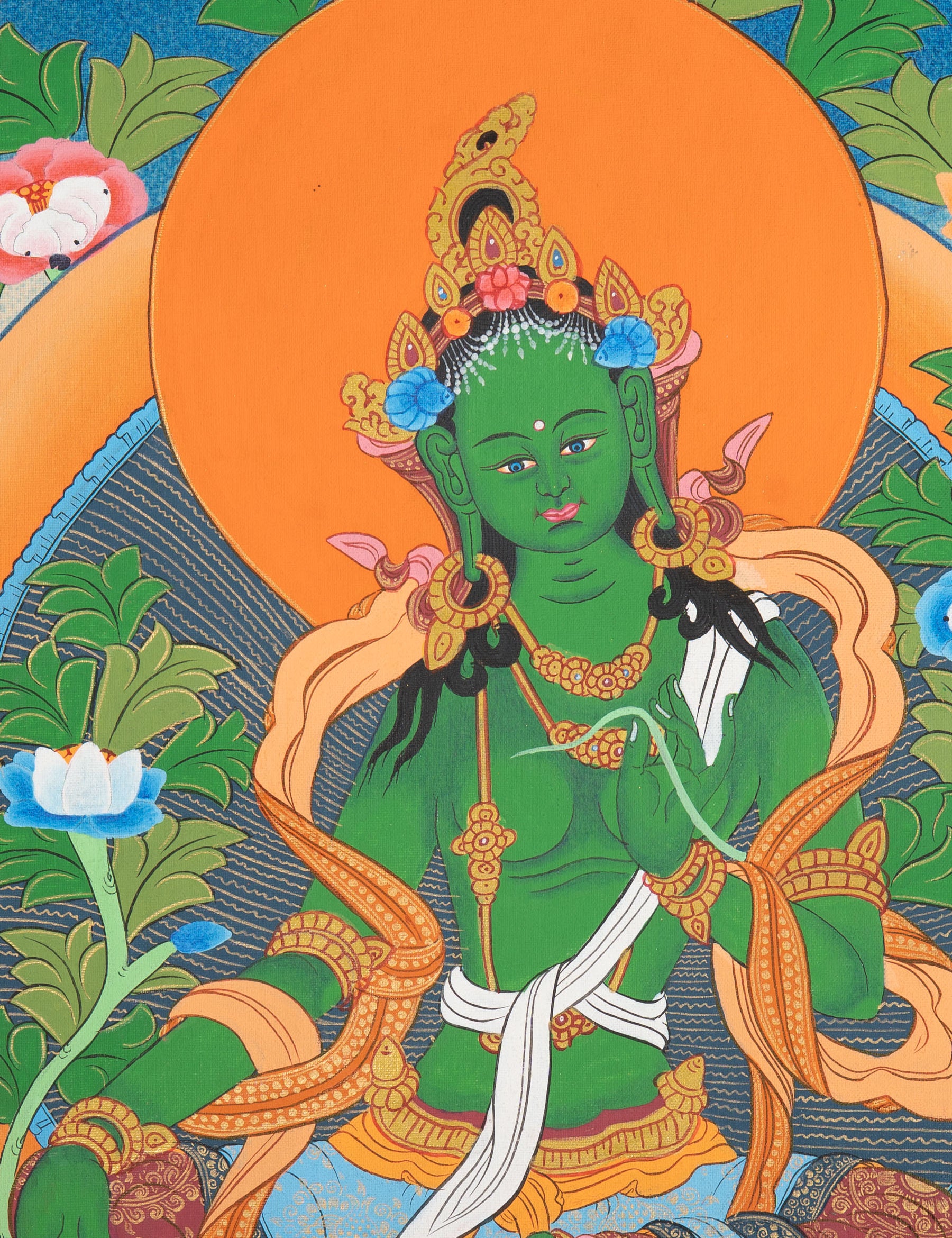 Green Tara Thangka Painting