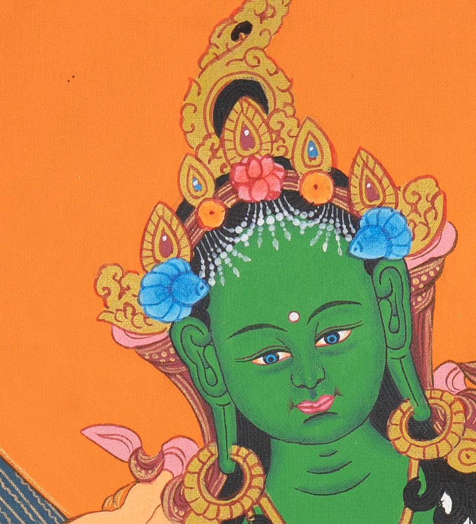 Green Tara Thangka Painting
