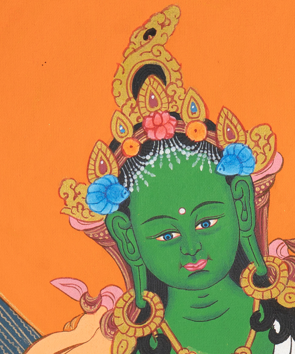 Green Tara Thangka Painting
