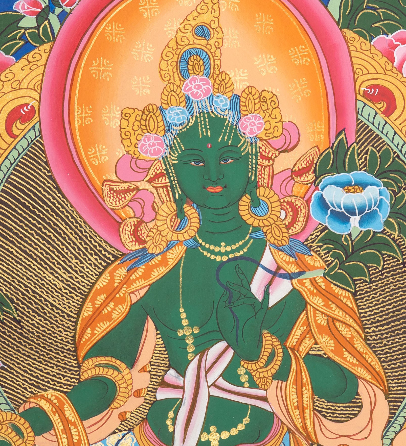 Green Tara Thangka - Tibetan Painting
