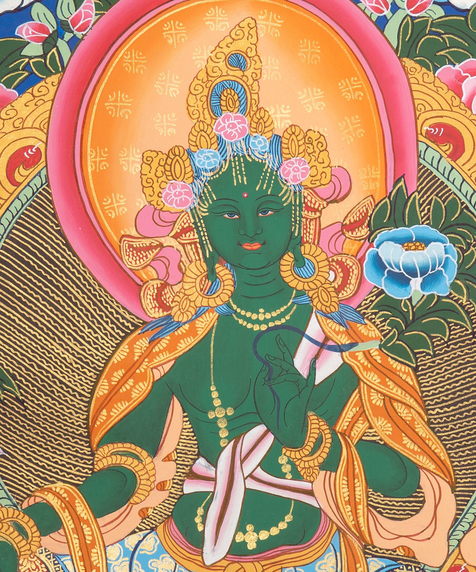 Green Tara Thangka - Tibetan Painting