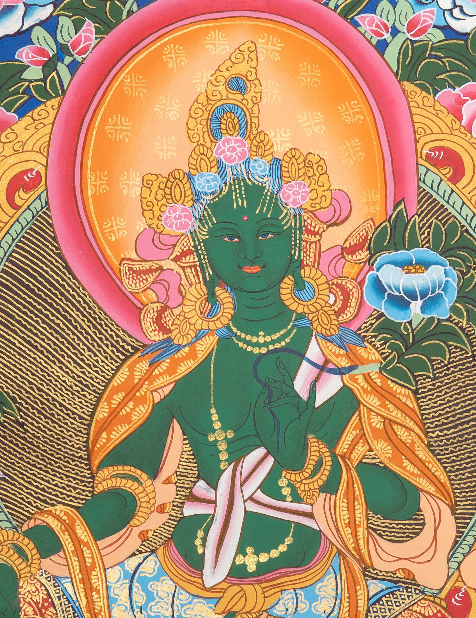 Green Tara Thangka - Tibetan Painting