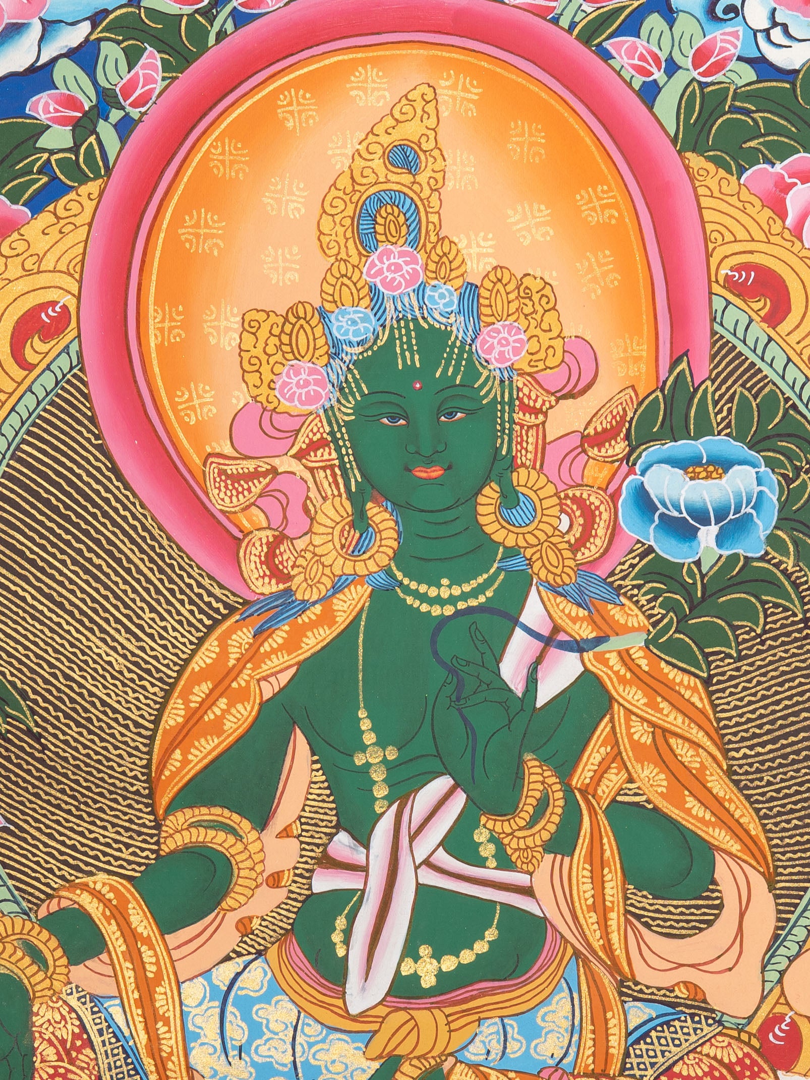 Green Tara Thangka - Tibetan Painting