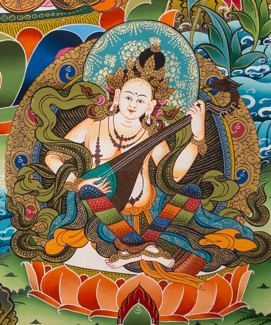Green Tara Thangka Painting - Sacred Art