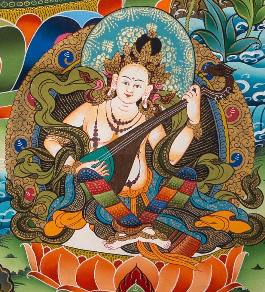 Green Tara Thangka Painting - Sacred Art