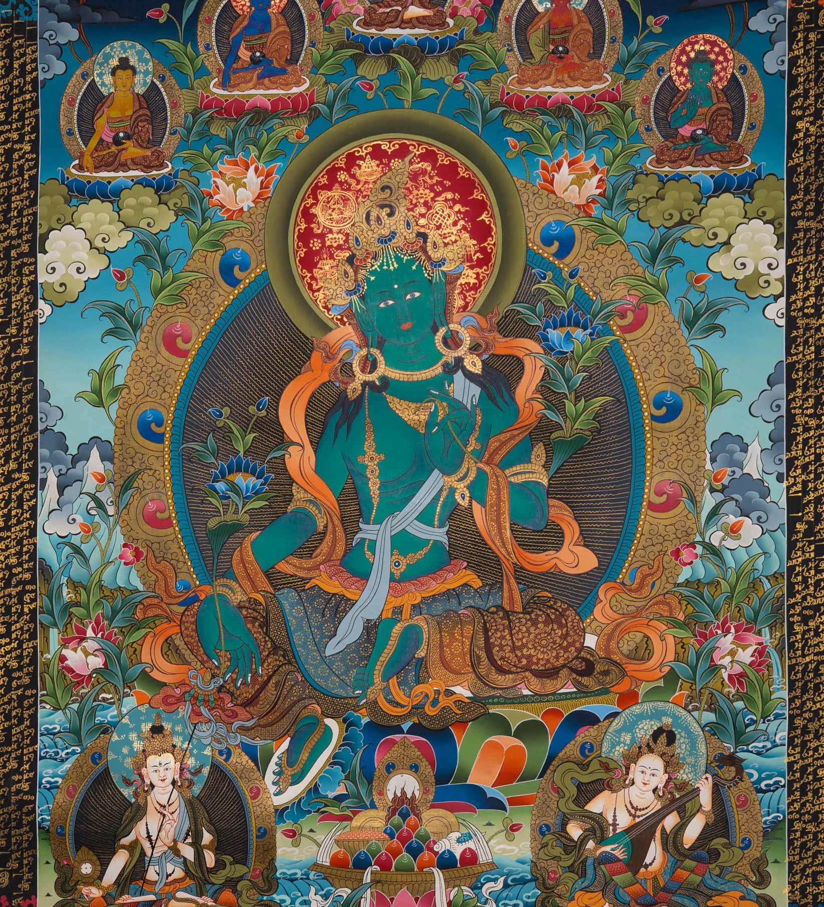 Green Tara Thangka Painting - Sacred Art