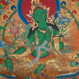 Green Tara Thangka - Sacred Painting 