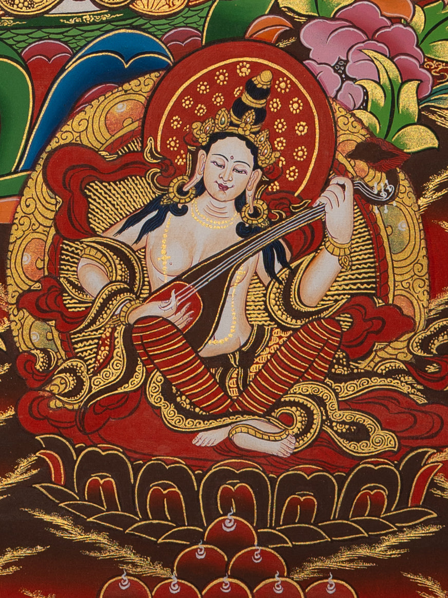 Green Tara – Handpainted Tibetan Thangka
