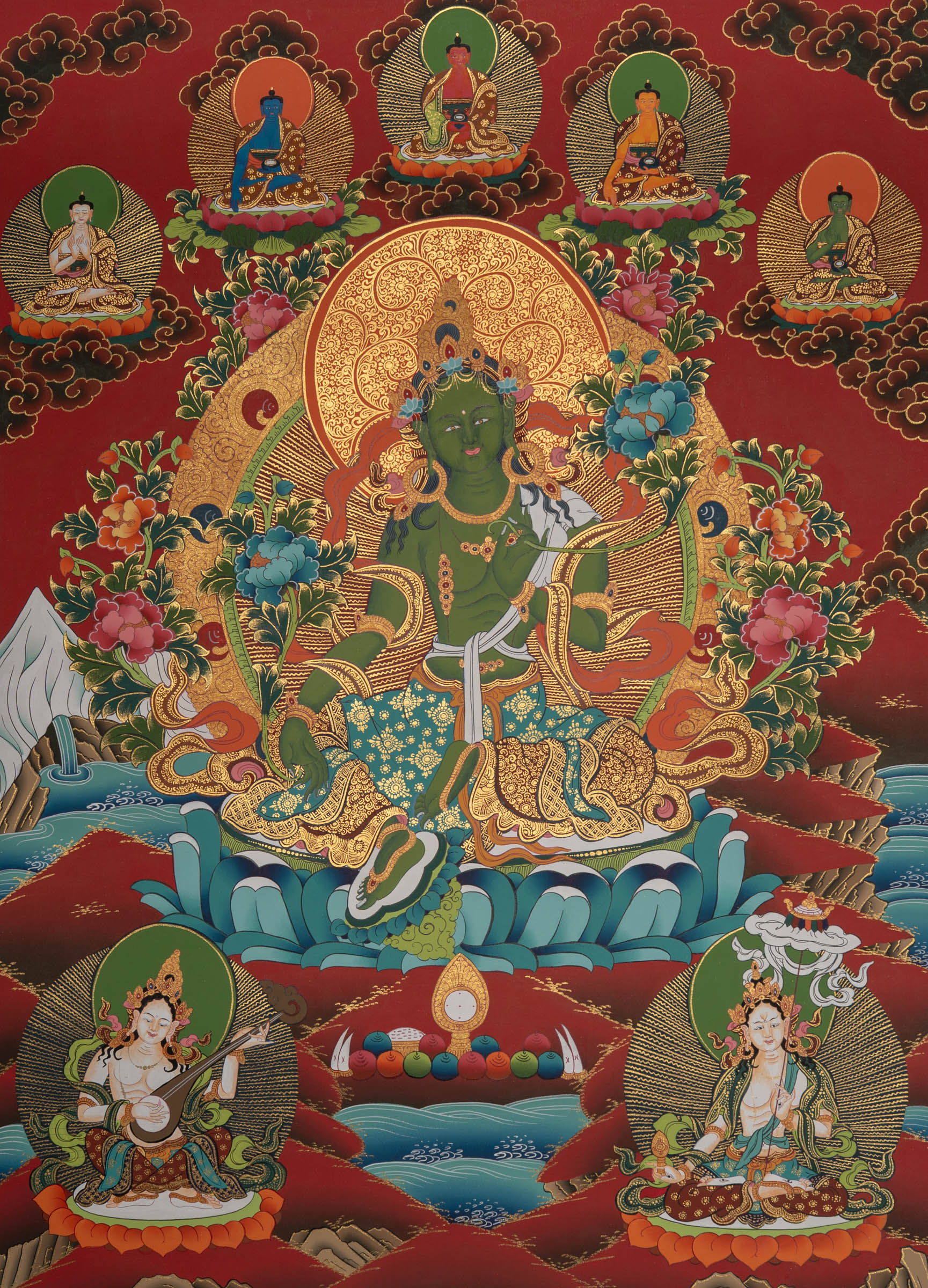 Green Tara Buddhist Wall Art