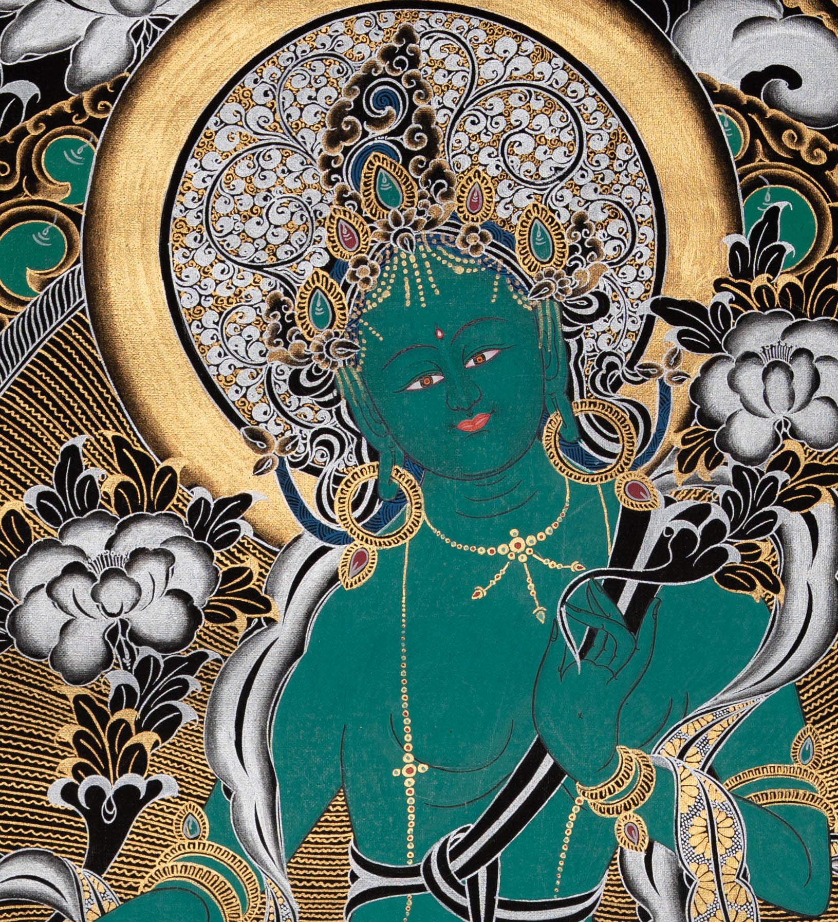 Green Tara Thangka -Sacred Tibetan Art