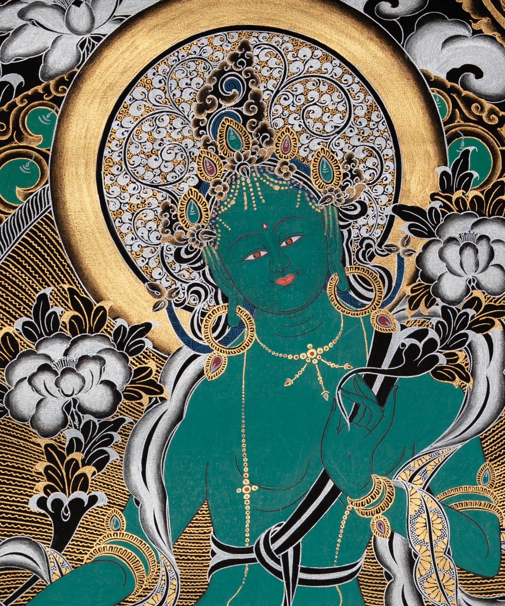 Green Tara Thangka -Sacred Tibetan Art