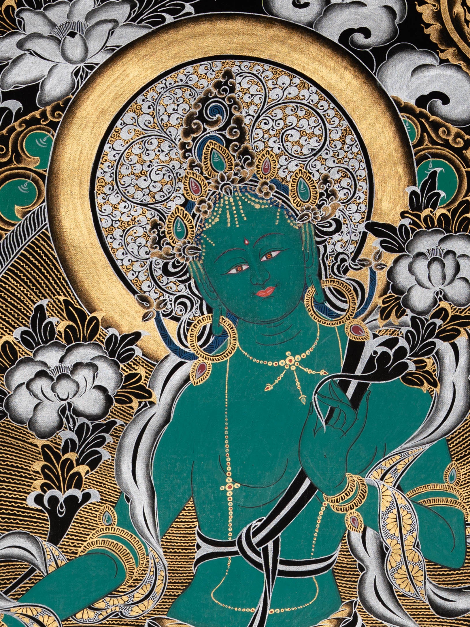 Green Tara Thangka -Sacred Tibetan Art
