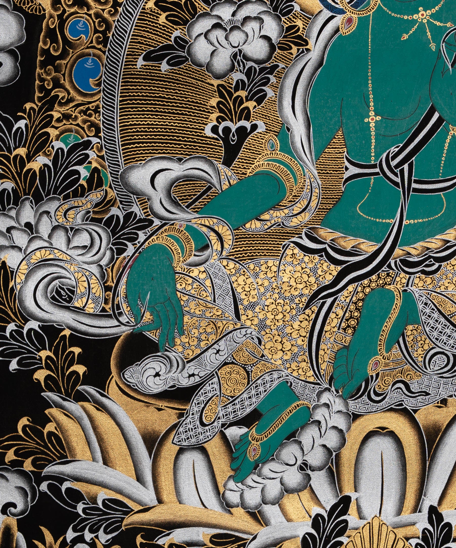 Green Tara Thangka -Sacred Tibetan Art