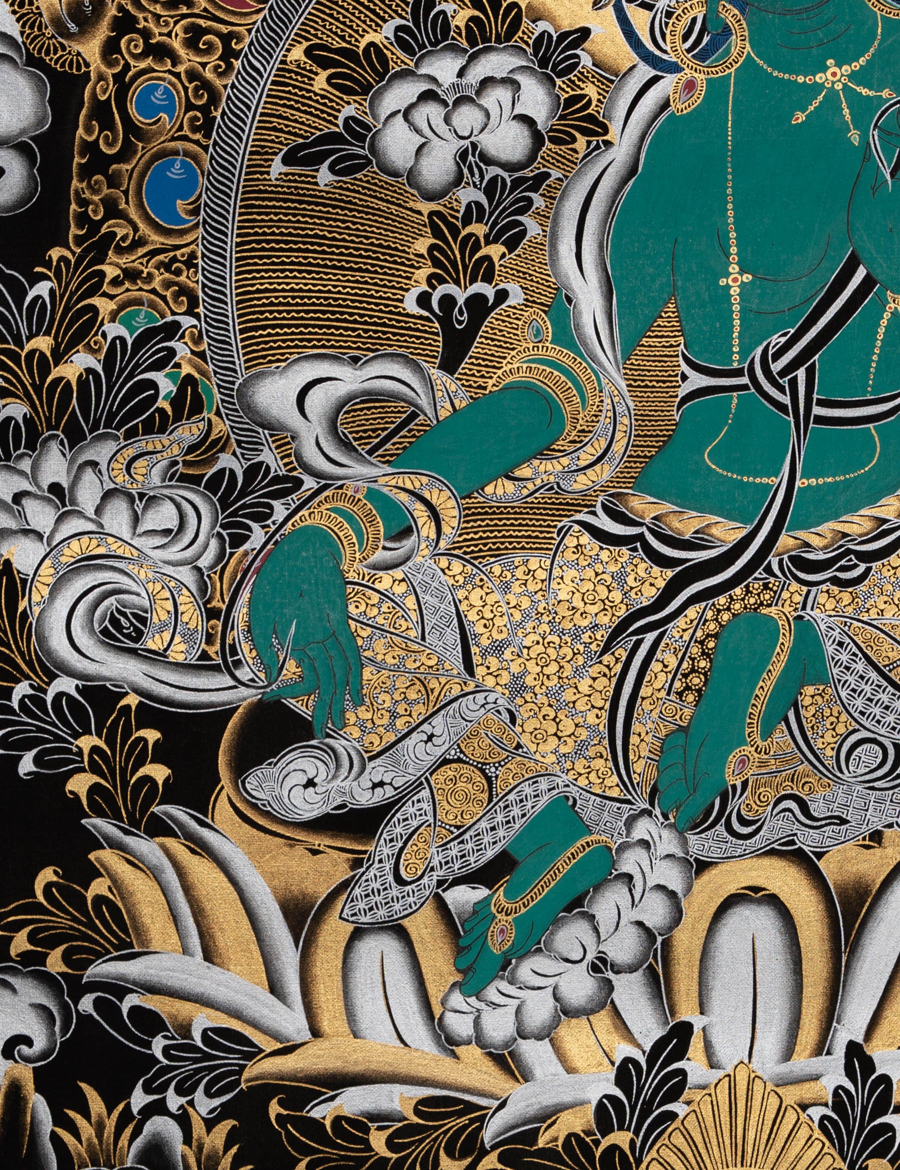 Green Tara Thangka -Sacred Tibetan Art