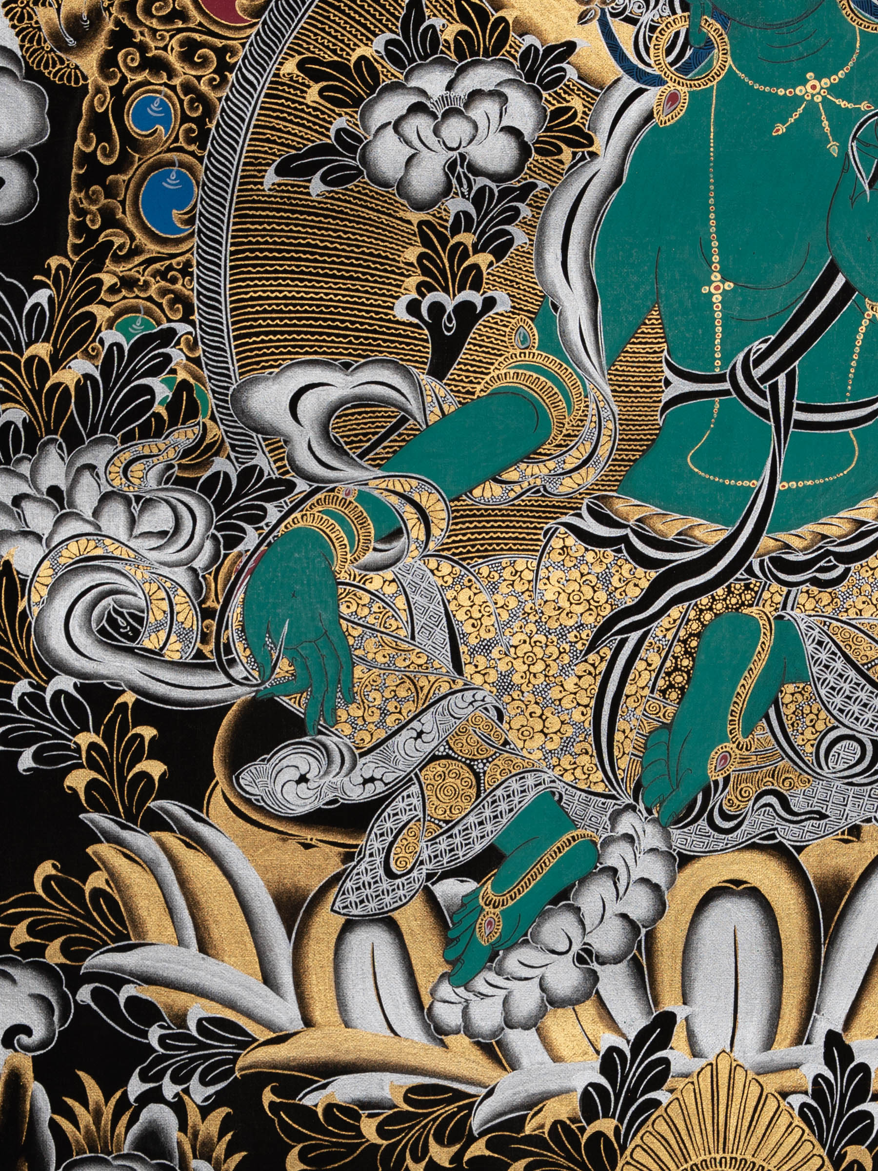 Green Tara Thangka -Sacred Tibetan Art