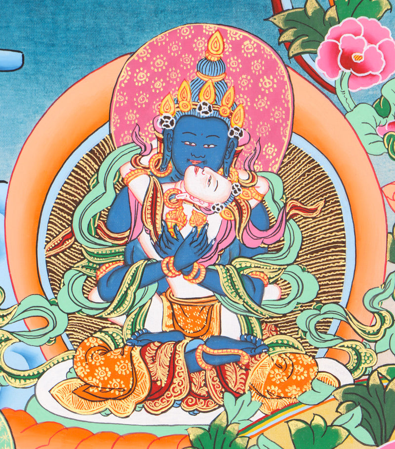 Guru Rinpoche Thangka serves as a tool for meditation,.
