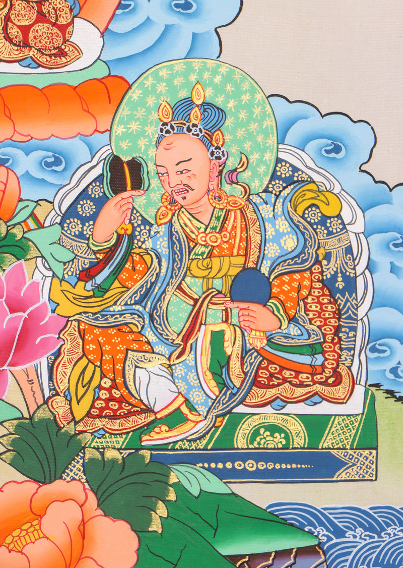 Guru Rinpoche Thangka serves as a tool for meditation,.