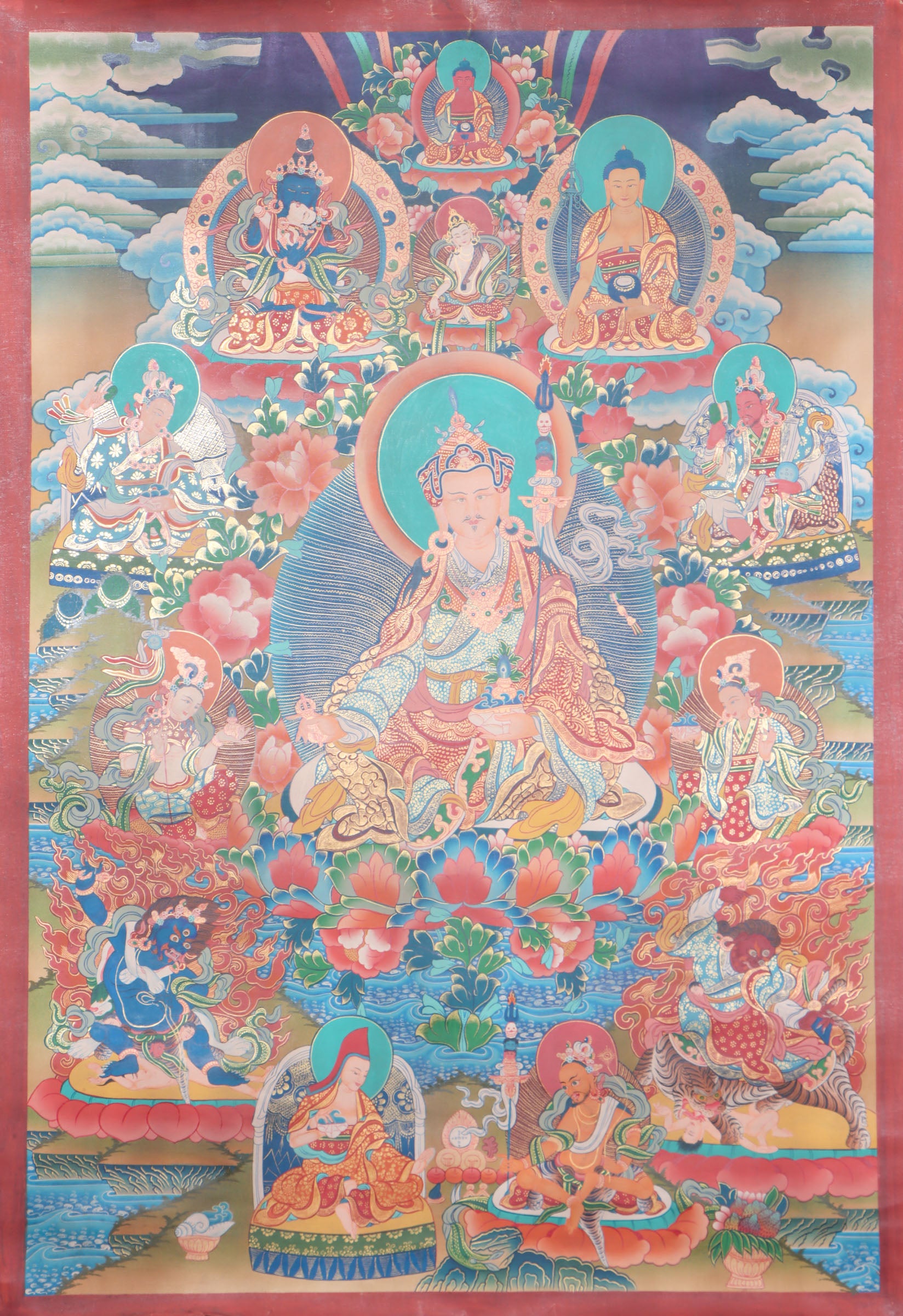 Guru Rinpoche Thangka  for spiritual devotion, contemplation, and motivation.