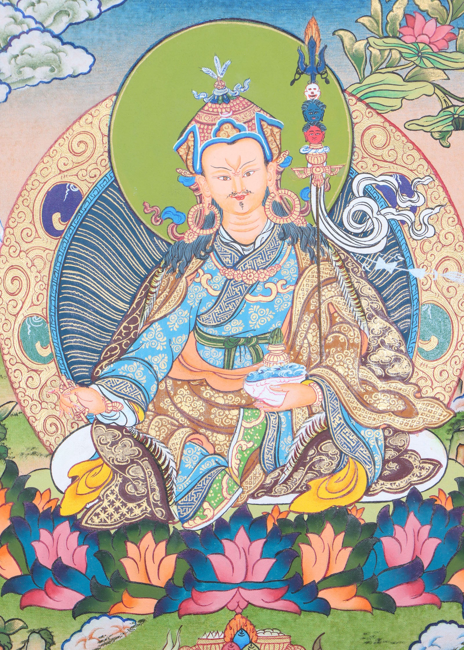 Guru thangka painting is a masterpiece that reflects the beauty and wisdom of the Himalayan culture.
