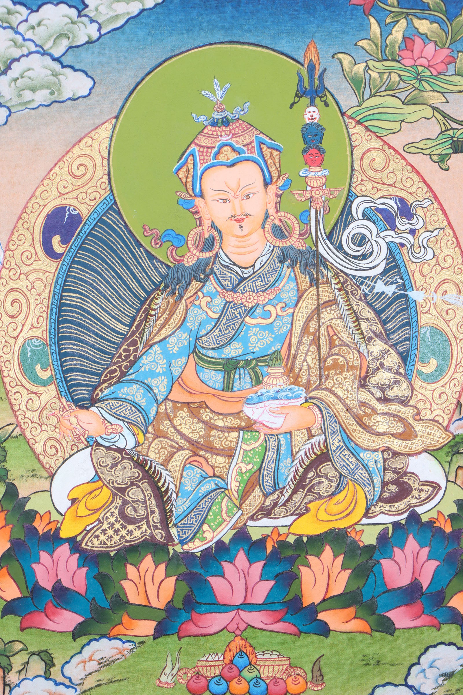 Guru thangka painting is a masterpiece that reflects the beauty and wisdom of the Himalayan culture.