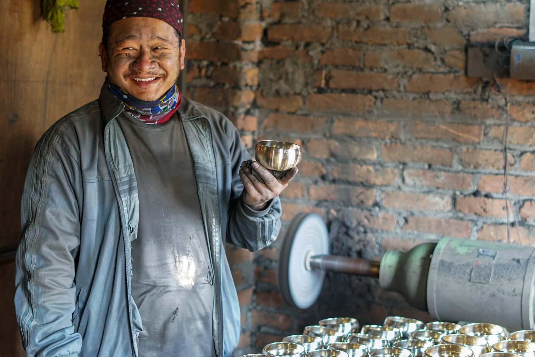 Singing Bowl artisan from Nepal