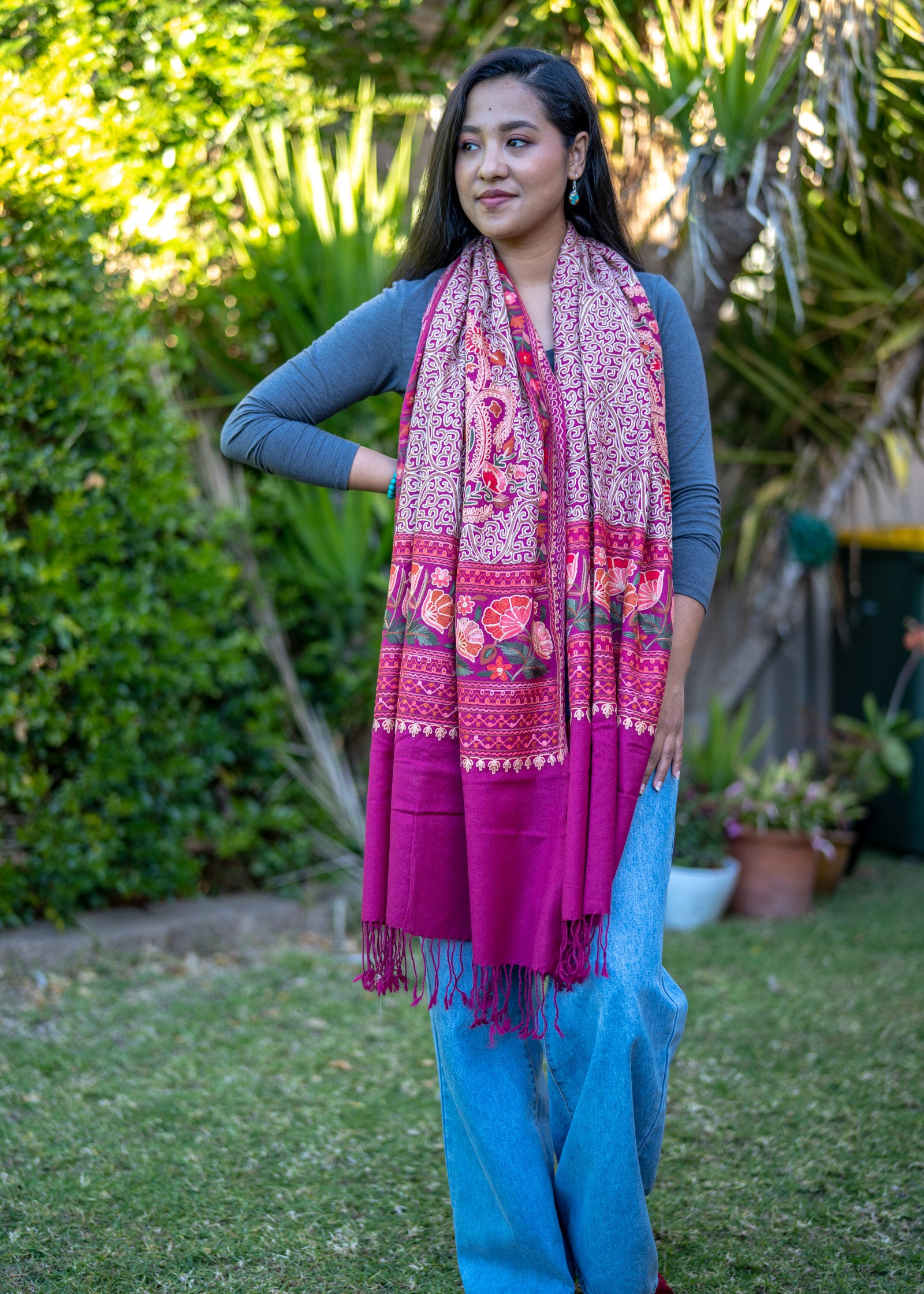 Heavy Embroidery Pashmina Shawl