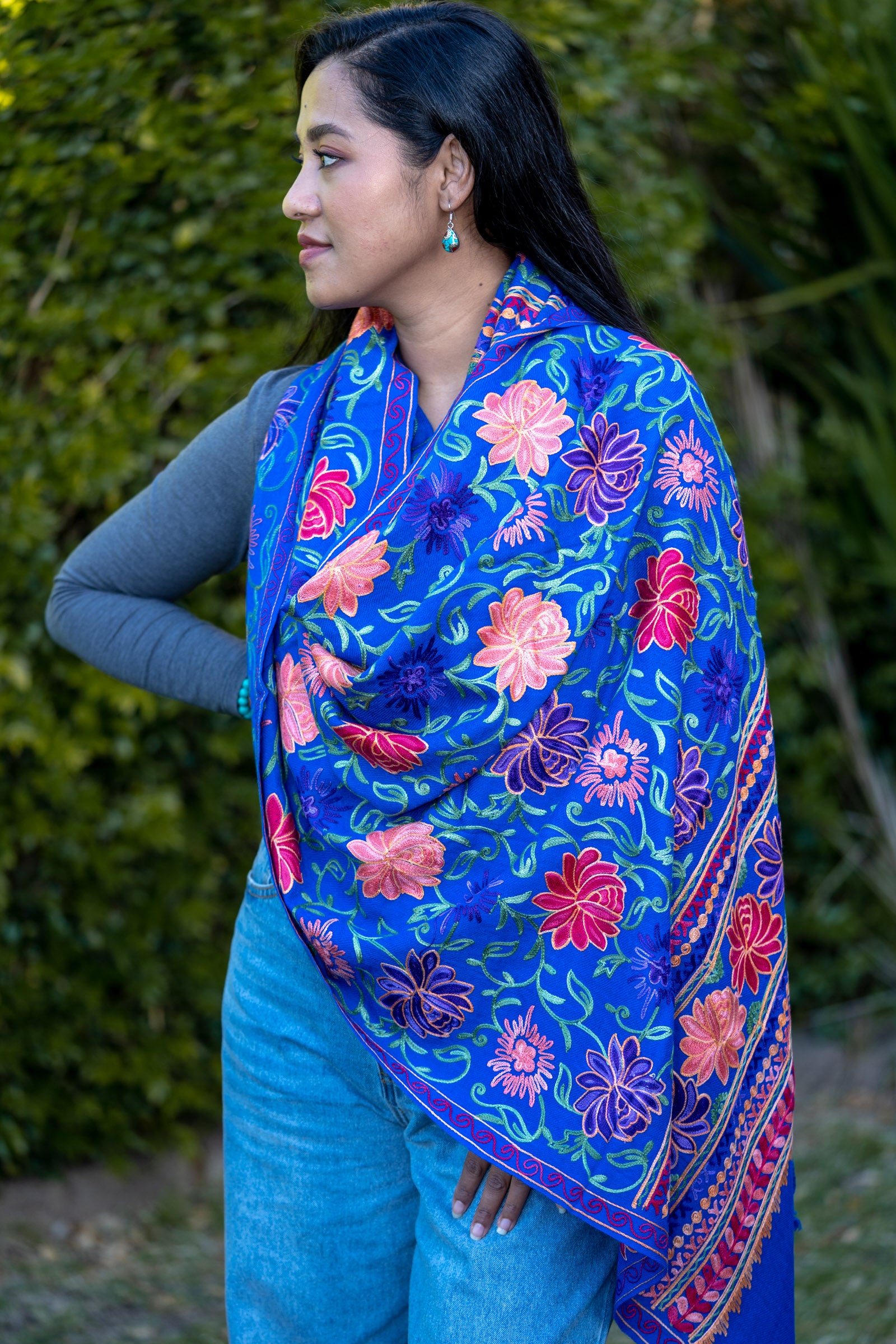 Floral Pattern Pashmina Shawl for everyday wear.