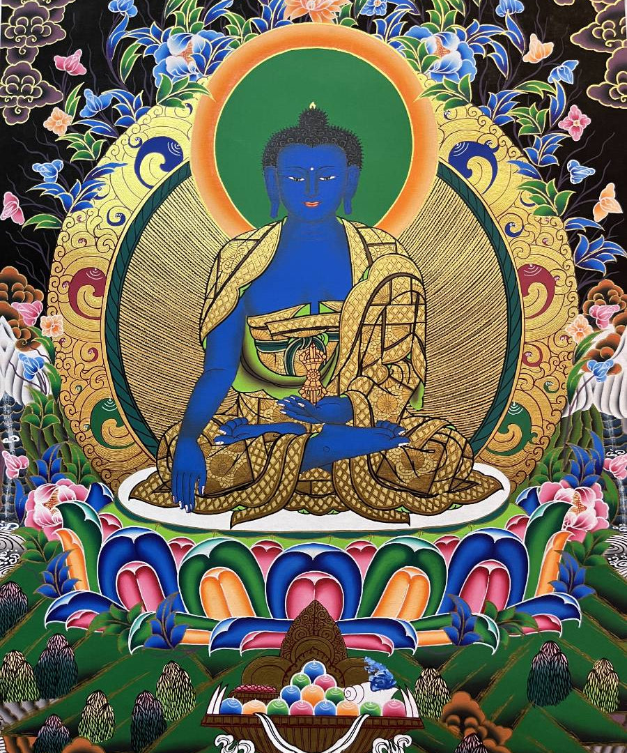 Handpainted Medicine Buddha Thangka Painting