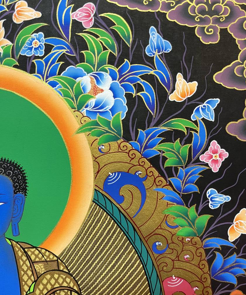 Handpainted Medicine Buddha Thangka Painting
