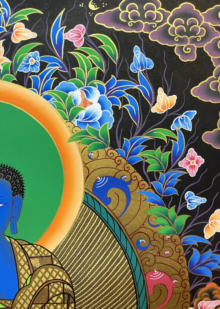 Handpainted Medicine Buddha Thangka Painting