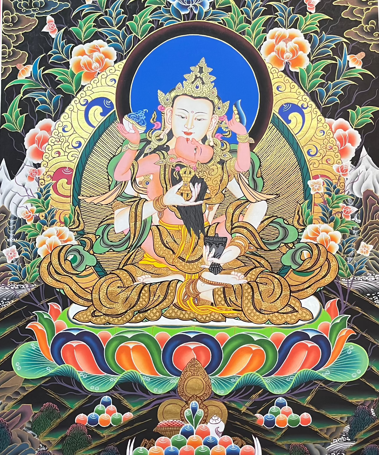  Vajrasattva Shakti Thangka Painting