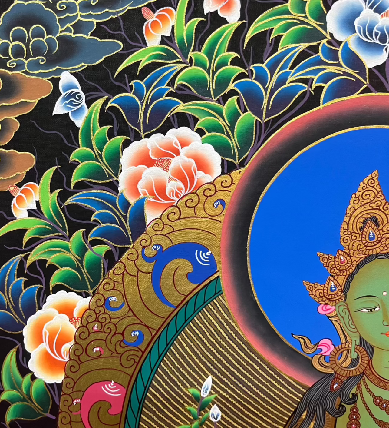 Green Tara Thangka Painting 