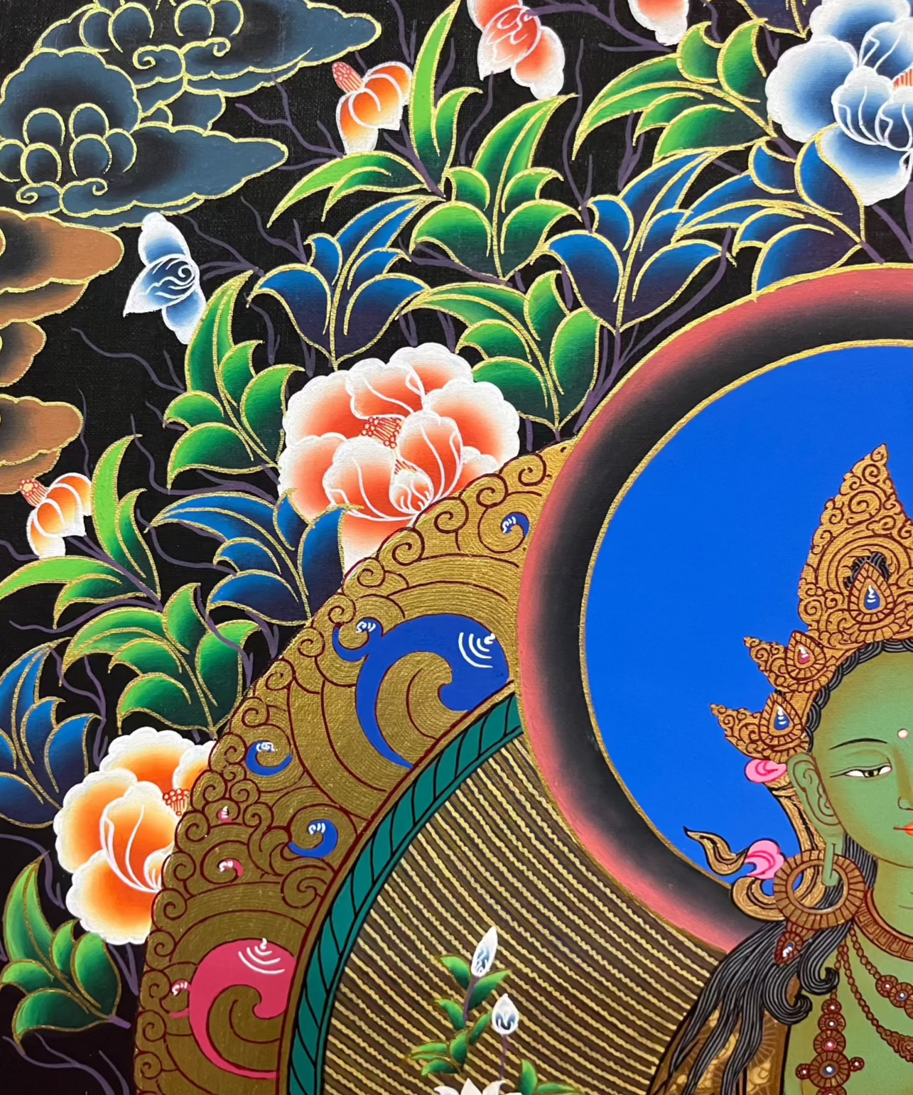 Green Tara Thangka Painting 