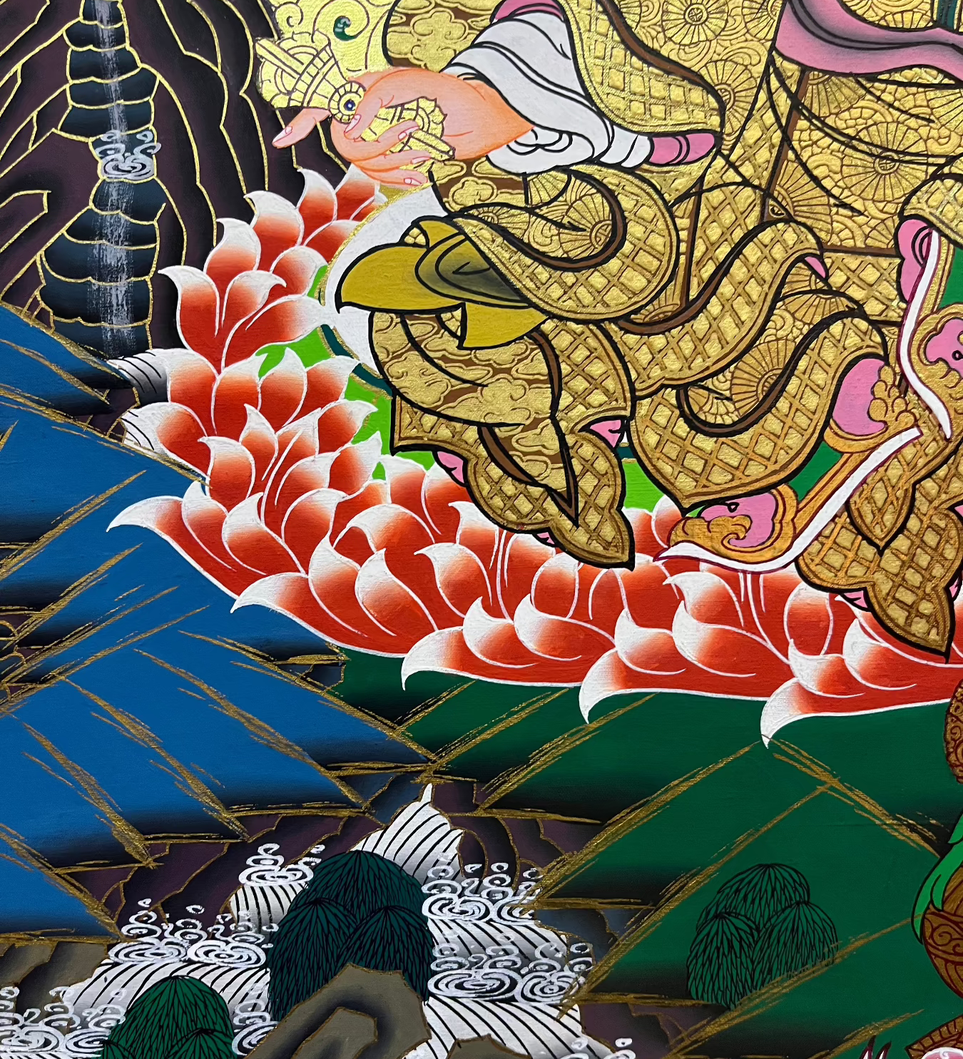 Handpainted Guru Rinpoche Thangka Painting