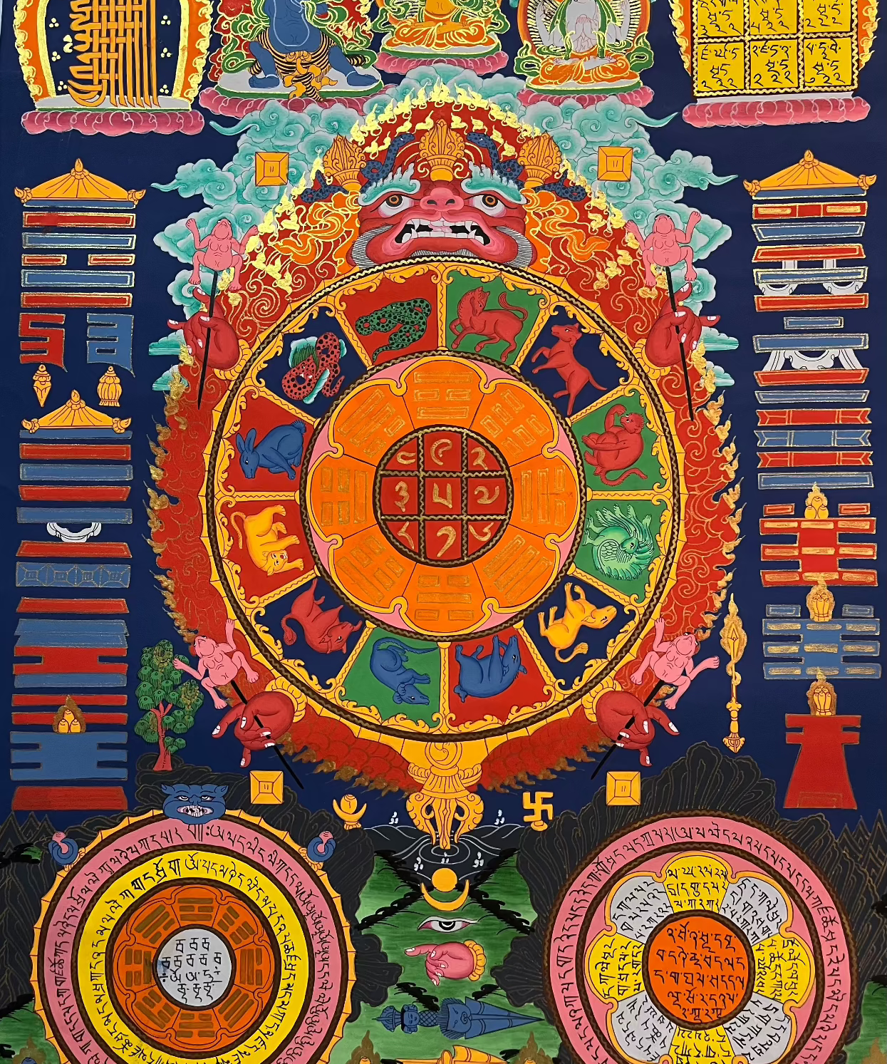 Tibetan Astrology Calendar - Handpainted Art