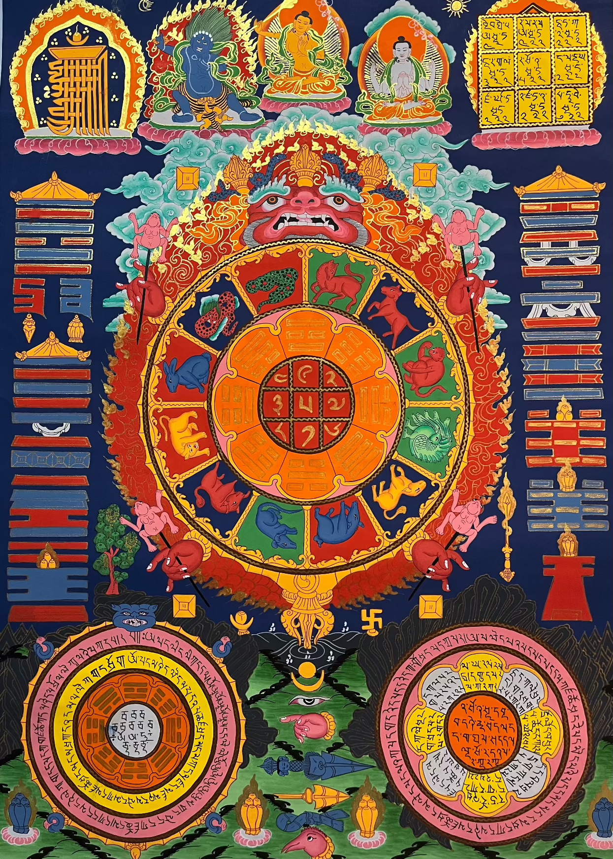  Tibetan Astrology Calendar - Handpainted Art