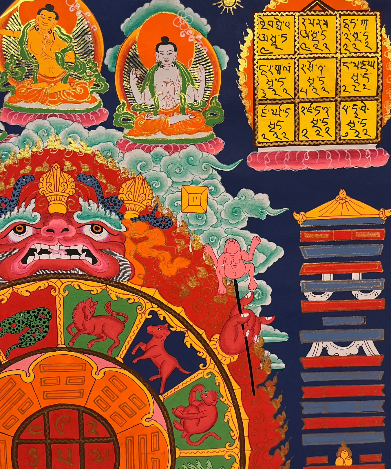  Tibetan Astrology Calendar - Handpainted Art