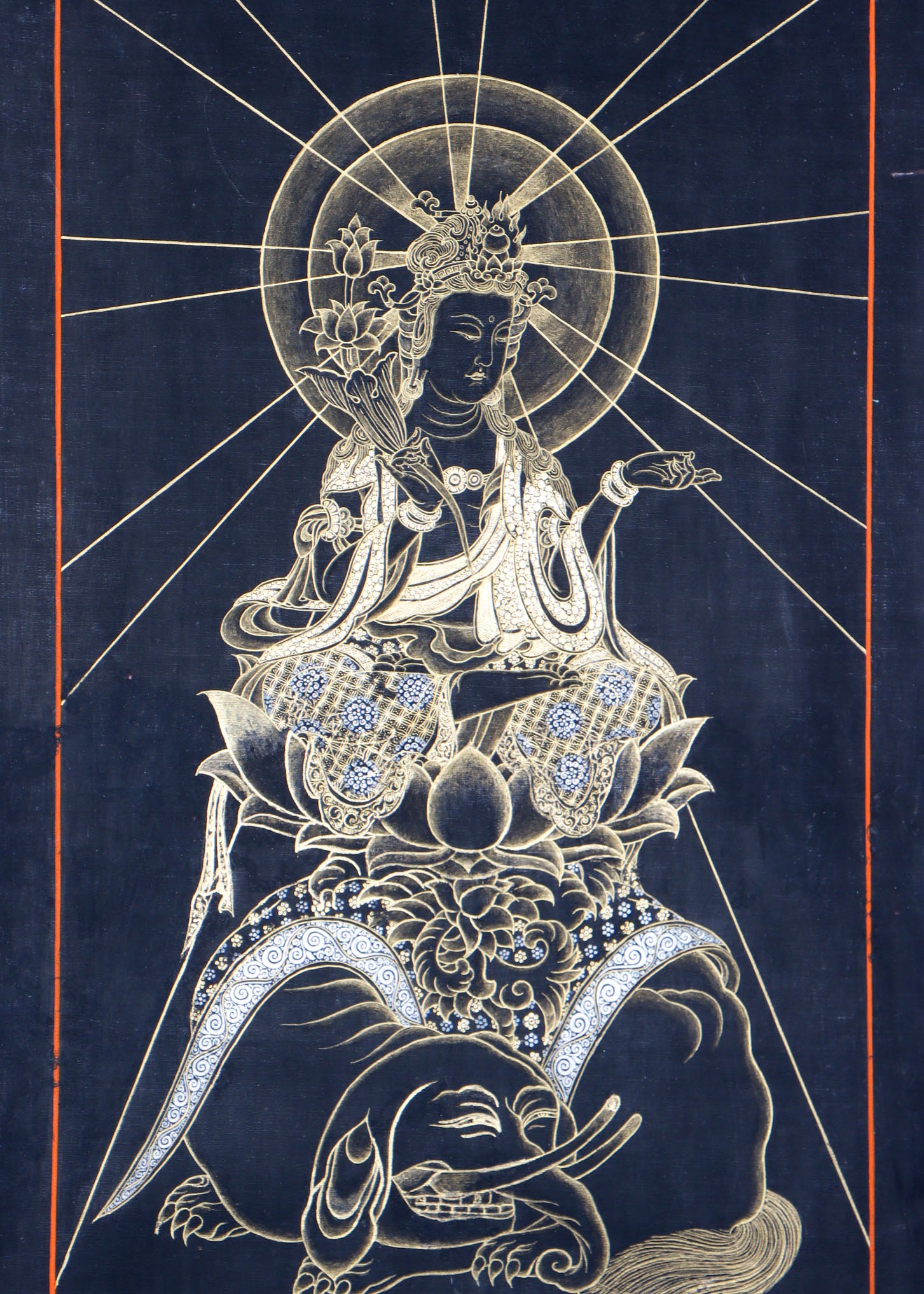 Japanese Buddha Thangka Painting for wall decor.