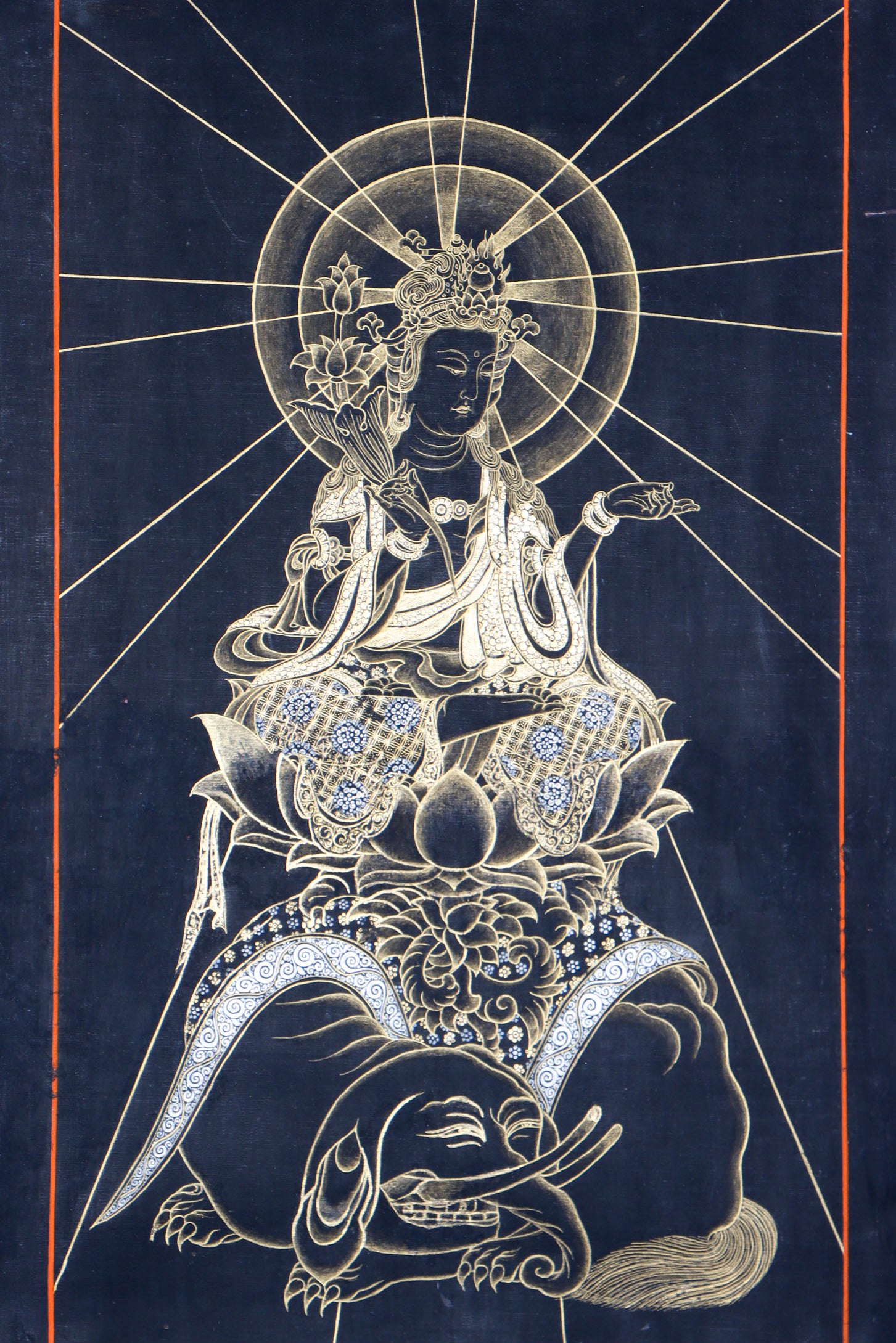 Japanese Buddha Thangka Painting for wall decor.
